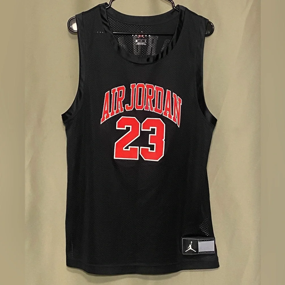 Nike Jordan DNA Distorted Basketball Jersey Black Red Carolina Blue Men's M